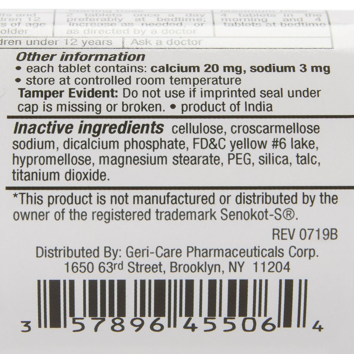 Health Star Senna - S Laxative Plus Stool Softener, 60 ct Bottle - 455-06-HST - LL Medico