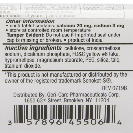 Health Star Senna - S Laxative Plus Stool Softener, 60 ct Bottle - 455-06-HST - LL Medico