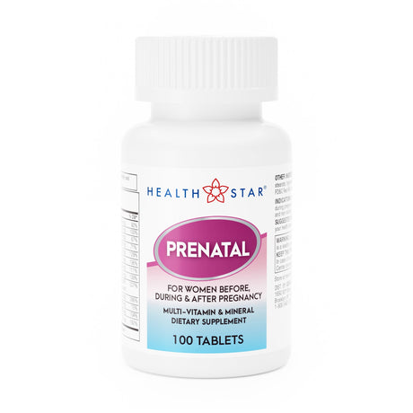 Healthstar Prenatal Vitamin Supplement, 100 tablets - 575-01-HST-Single - LL Medico