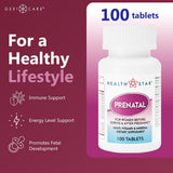 Healthstar Prenatal Vitamin Supplement, 100 tablets - 575-01-HST-Single - LL Medico