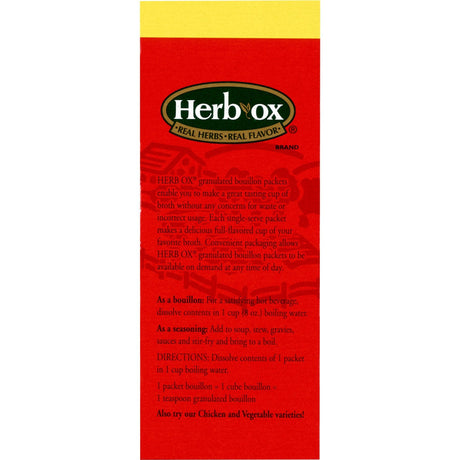 Herb-Ox Instant Broth & Seasoning, Sodium Free Beef Flavor, 7.5 oz Packet - 23371-Box - LL Medico