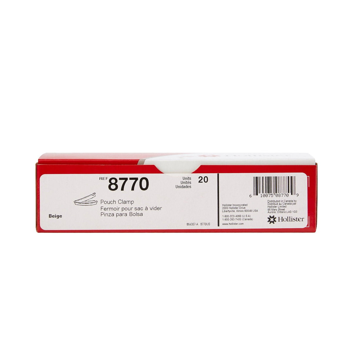 Hollister Drainable Pouch Clamp, Beige - 8770-Single - LL Medico