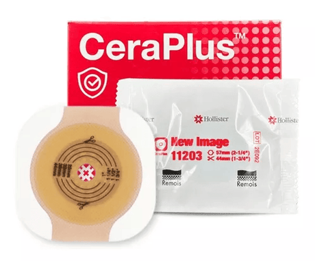 Hollister New Image CeraPlus Two-Piece Skin Barrier, Flat, Cut-to-Fit, 57 mm Flange - 11203-Box - LL Medico