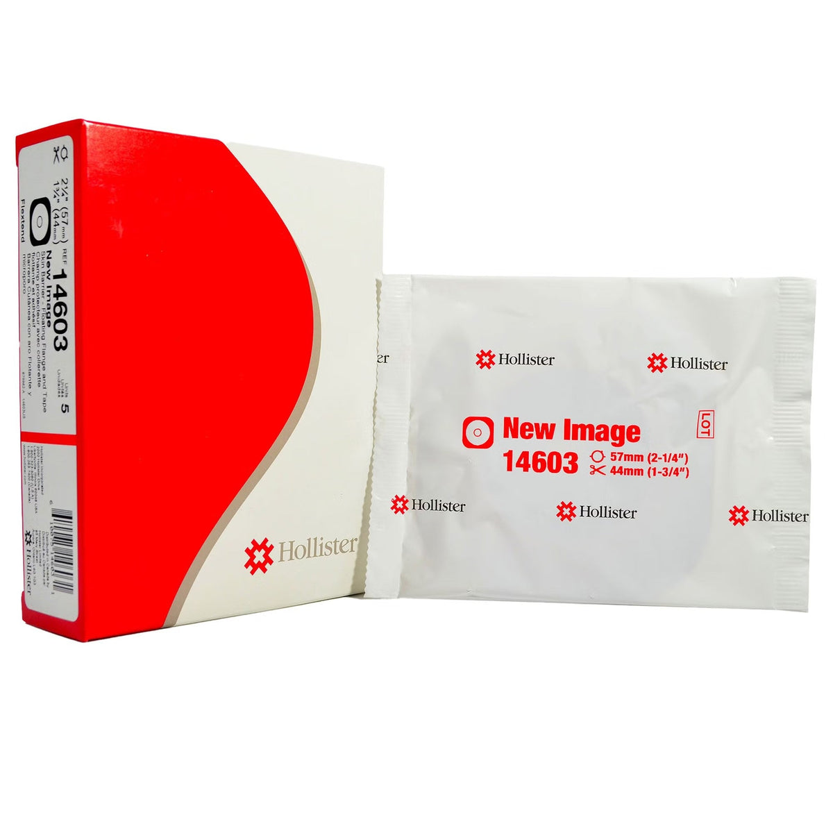 Hollister New Image Flextend Ostomy Barrier, Extended Wear, Cut-to-Fit up to 1 3/4" Opening, 57mm Flange, Box of 5 - 14603-Box - LL Medico