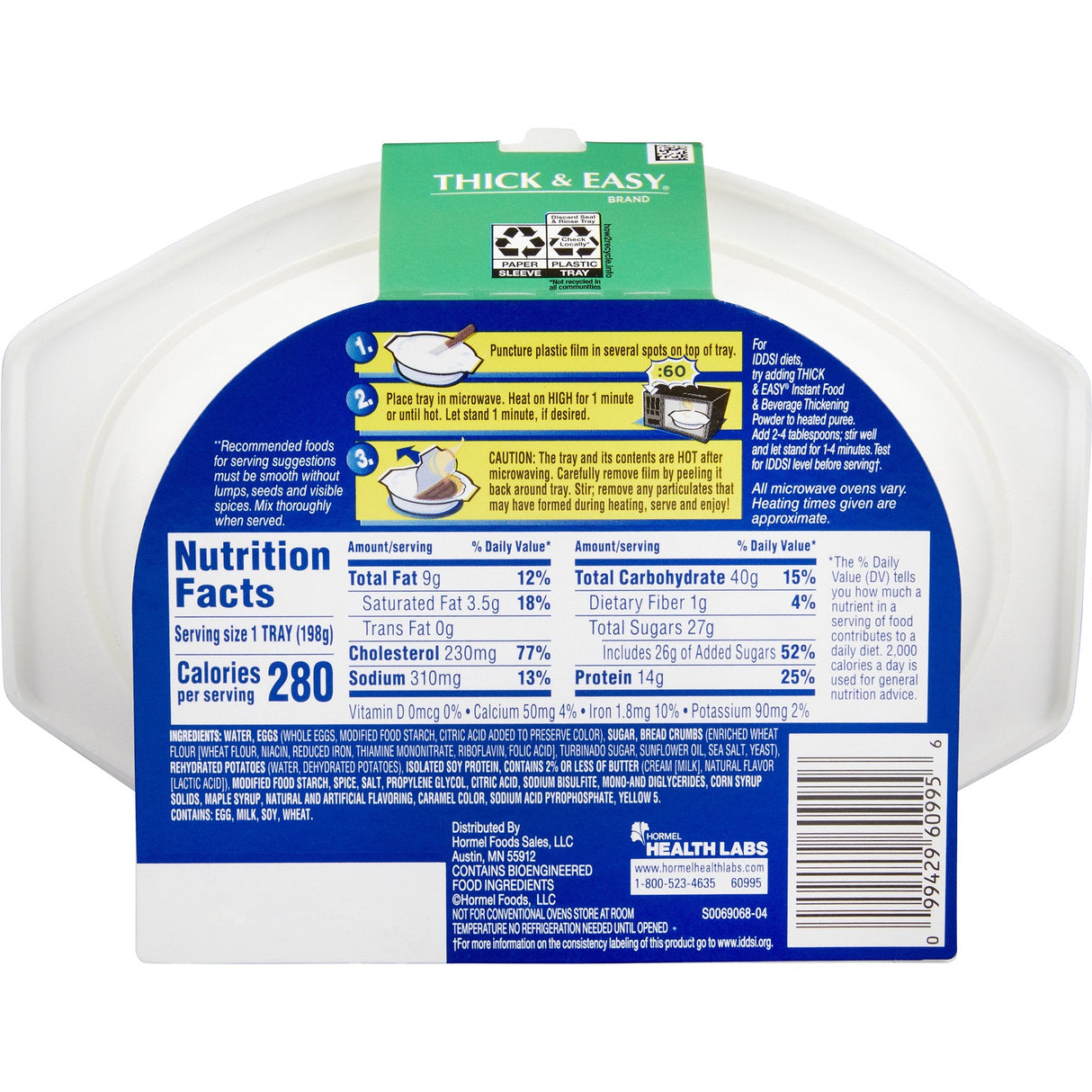 Hormel Thick & Easy Purees, Cinnamon French Toast, Case/7 - 60742-Case - LL Medico