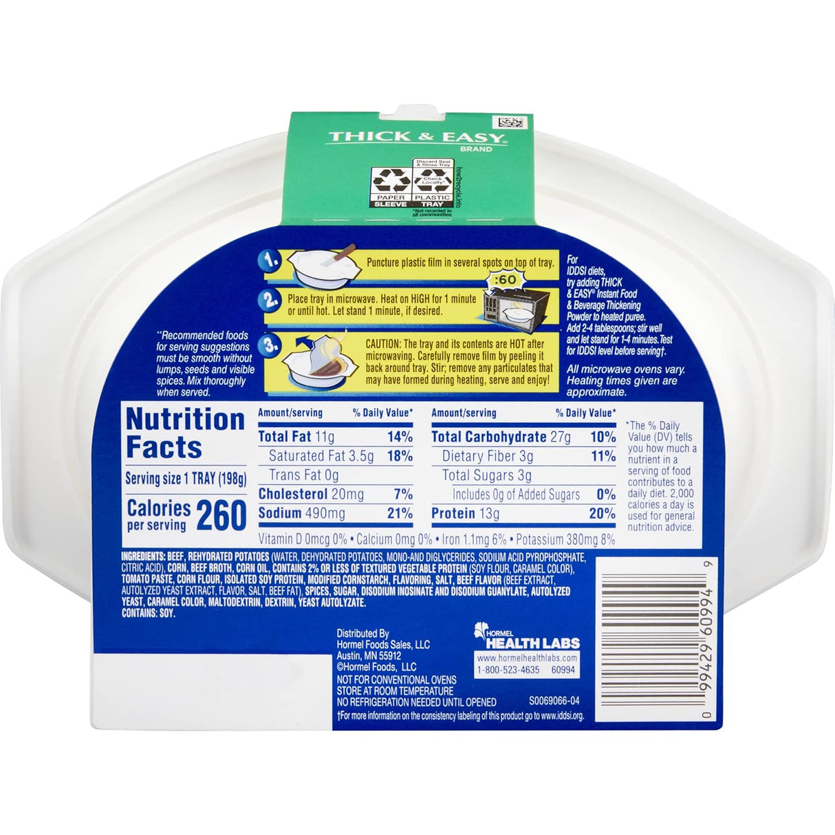 Hormel Thick & Easy Purees, Homestyle Beef, Case/7 - 60747-Case - LL Medico