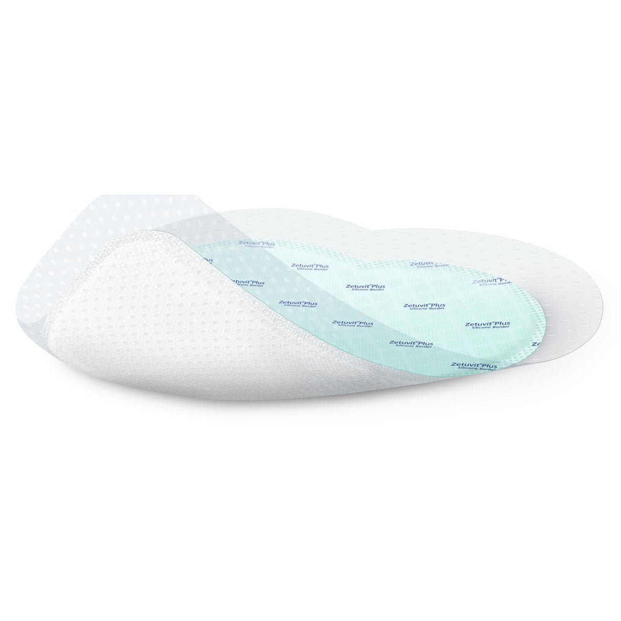 Zetuvit Plus Silicone Border Super Absorbent Dressing, 9 x 9 Inch Sacral