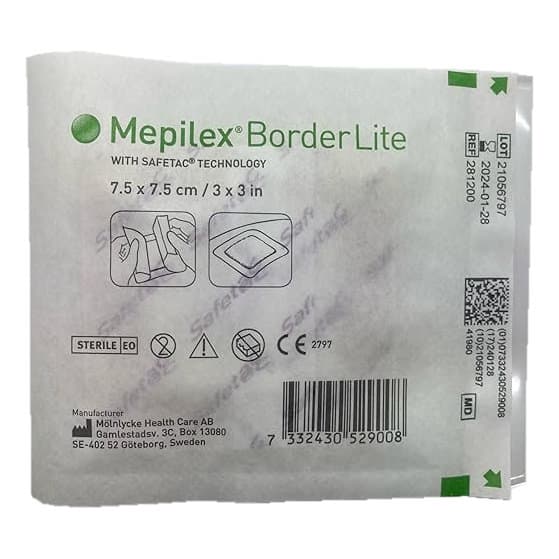 Mepilex Border Flex Lite Silicone Foam Dressing, 3 x 3 Inch