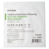 McKesson Silicone Adhesive with Border Silicone Foam Dressing, 6 x 6 Inch