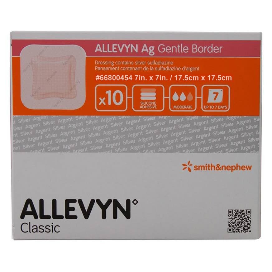 Allevyn Gentle Border Silicone Foam Dressing, 7 x 7 Inch
