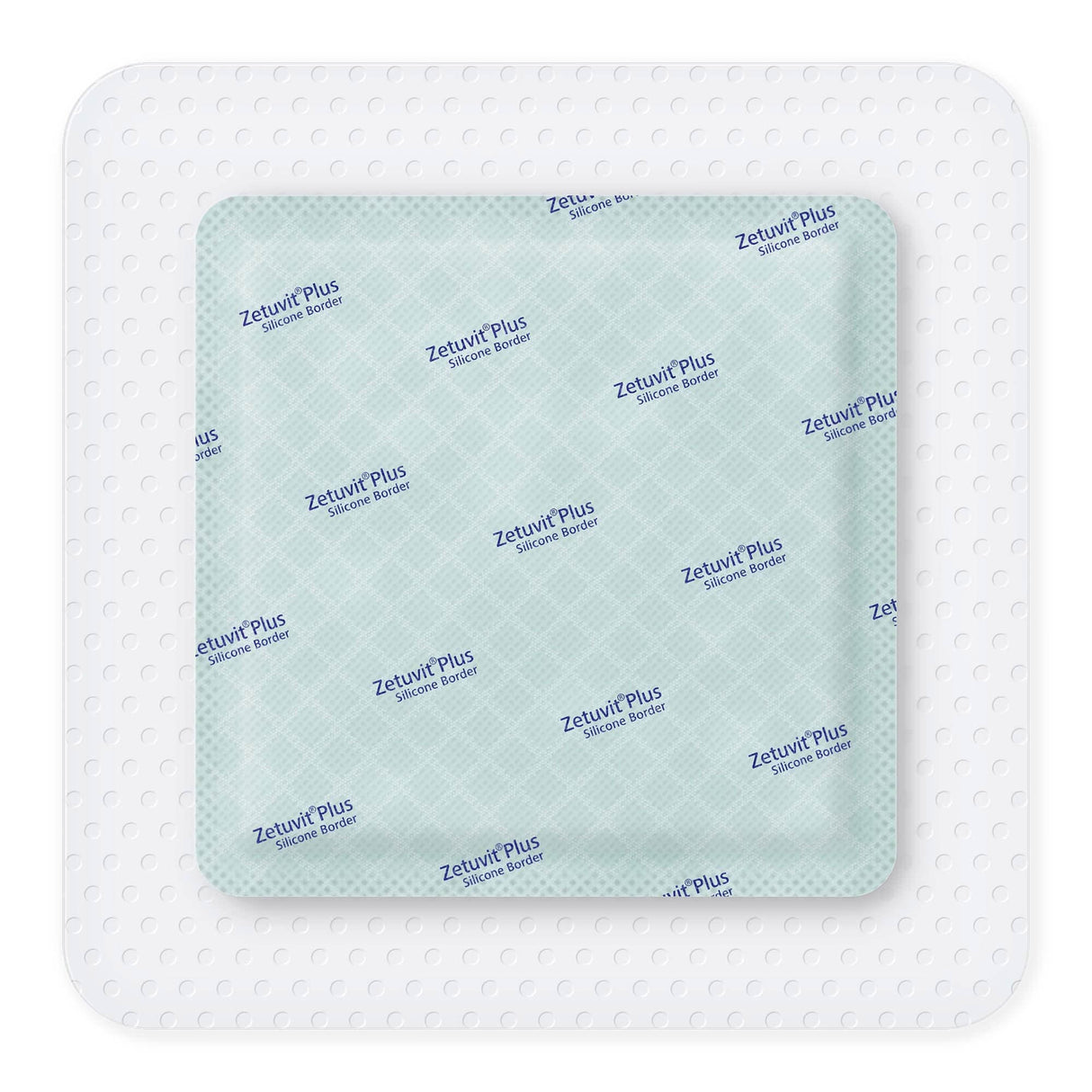 Zetuvit Plus Silicone Border Super Absorbent Dressing, 6 x 6 Inch