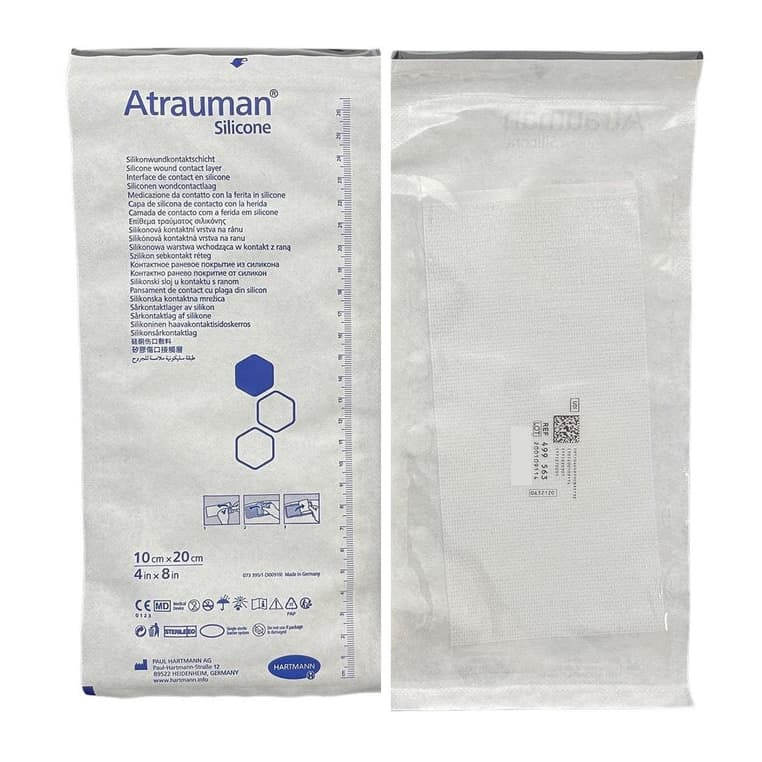 Atrauman Silicone Sterile Wound Contact Layer Dressing, 4 x 8 Inch