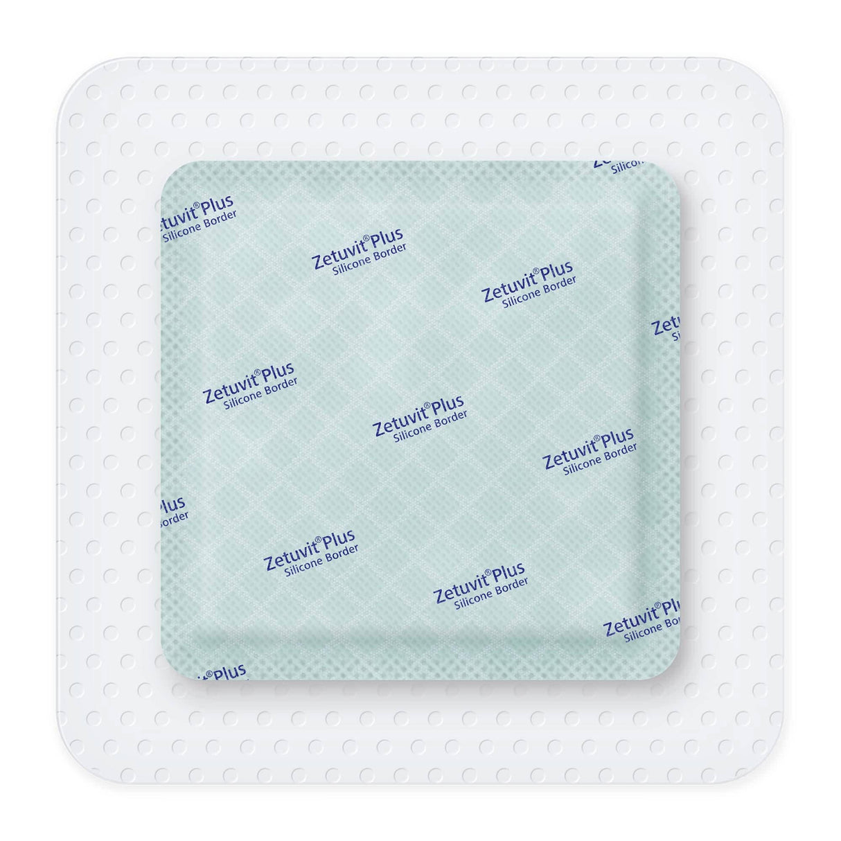 Zetuvit Plus Silicone Border Super Absorbent Dressing, 5 x 5 Inch