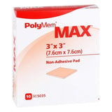 PolyMem Max Nonadhesive Without Border Foam Dressing, 3 x 3 Inch