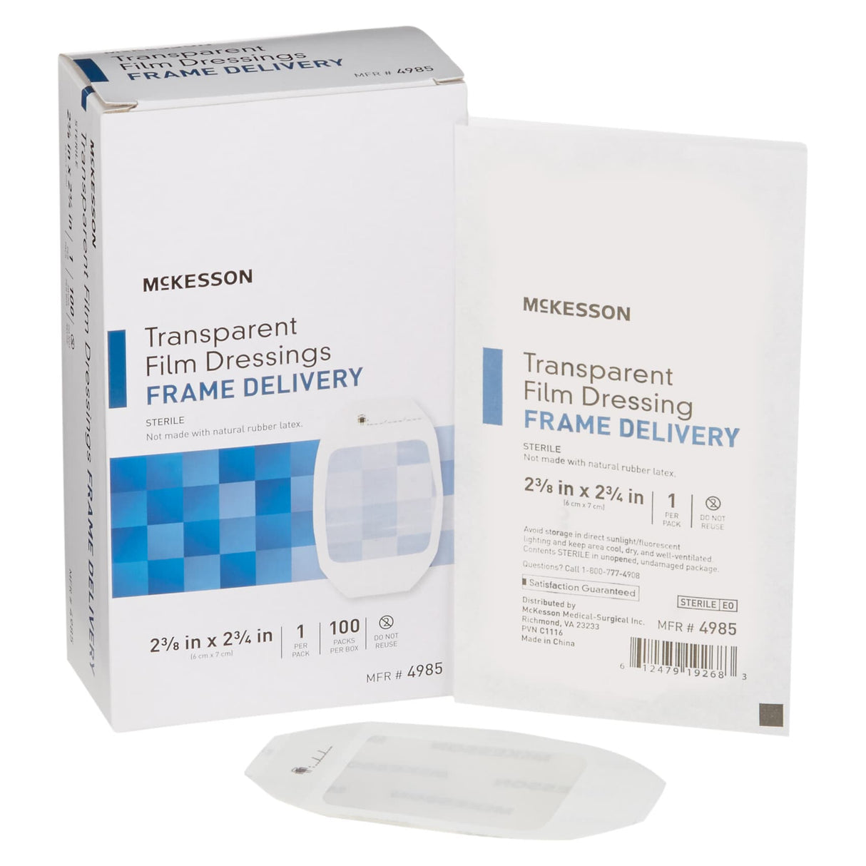 McKesson Octagonal Sterile Dressing with Frame-Style Delivery, 6 x 7 Centimeter