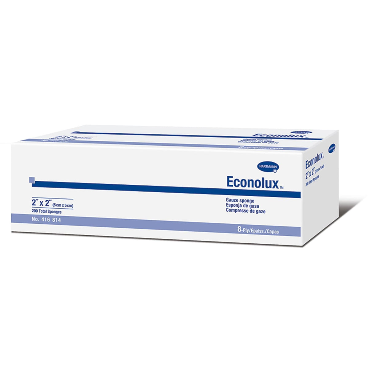 Econolux Gauze Sponge, 2 x 2 Inch, Eight-Ply