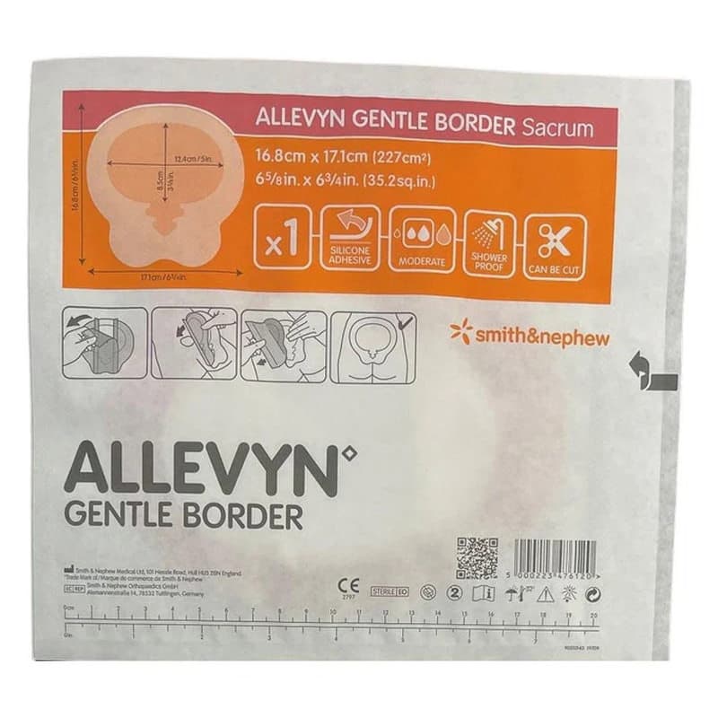 Allevyn Gentle Border Sacrum, 16.8 x 17.1 Centimeter