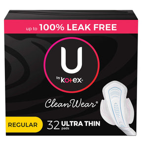 U by Kotex CleanWear Ultra Thin Pads, Regular Absorbency, Unscented