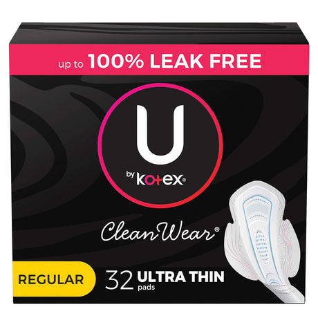 U by Kotex CleanWear Ultra Thin Pads, Regular Absorbency, Unscented