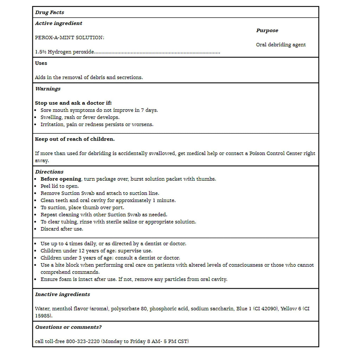 Toothette Suction Swab System with Perox-A-Mint Solution and Mouth Moisturizer