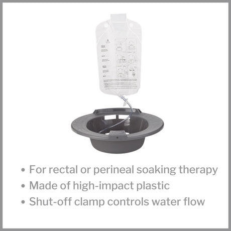 McKesson Round Sitz Bath Graphite, 2000 mL Bag