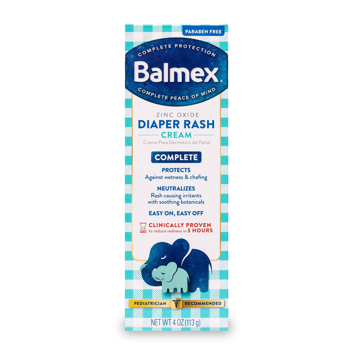 Balmex Complete Zinc Oxide Diaper Rash Cream, 4 oz