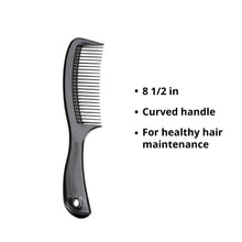 McKesson Handle Comb, Plastic, Black, 8.5"