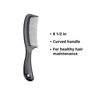 McKesson Handle Comb, Plastic, Black, 8.5"