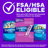 Tampax Radiant Tampons, Regular Absorbency, Unscented, Plastic Applicator, 84 Count - 07301071306 - LL Medico