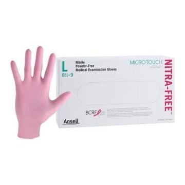 Ansell Micro-Touch NitraFree Nitrile Exam Gloves, Powder-Free