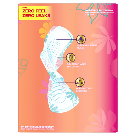 Always Teen Radiant with FlexFoam Pads, Regular Flow, Size 1, Box of 42