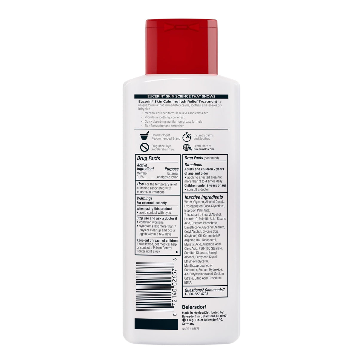 Eucerin Itch Relief Intensive Calming Lotion, Unscented, 8.4 oz