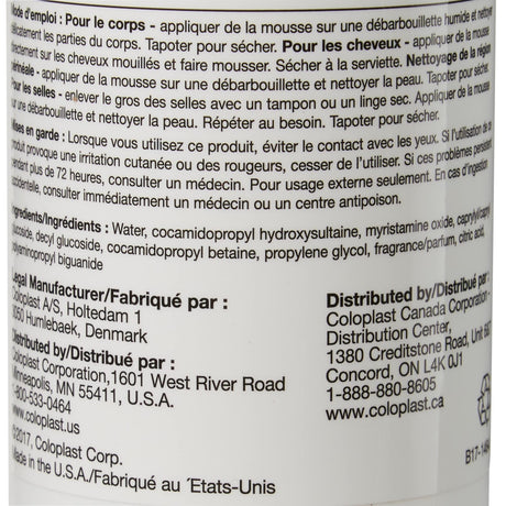 Coloplast Bedside-Care No-Rinse Foaming Body Wash, Shampoo & Incontinent Cleanser, 8 fl oz
