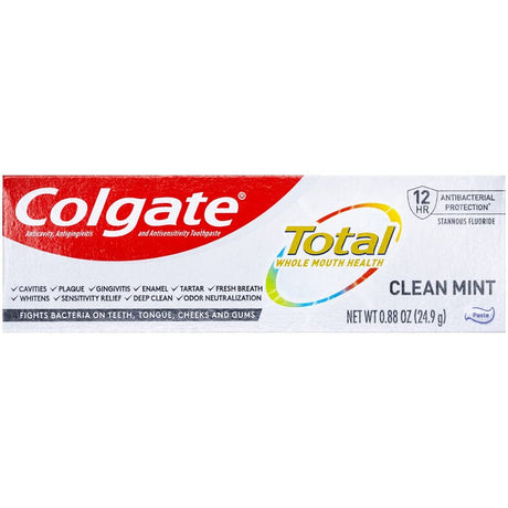 Colgate Total Toothpaste, Clean Mint, 0.88 oz Tube