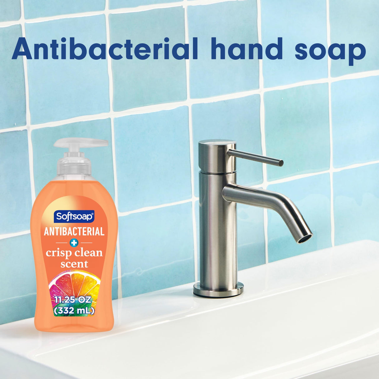 Softsoap Antibacterial Liquid Hand Soap, Crisp Clean Scent, 11.25 Oz Pump Bottle