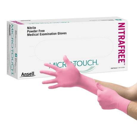 Ansell Micro-Touch NitraFree Nitrile Exam Gloves, Powder-Free