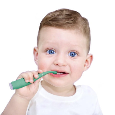 ISSA baby Soft Silicone Sonic Toothbrush, Kiwi Green Panda