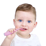 ISSA baby Soft Silicone Sonic Toothbrush, Pearl Pink Bunny