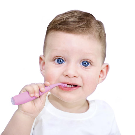 ISSA baby Soft Silicone Sonic Toothbrush, Pearl Pink Bunny