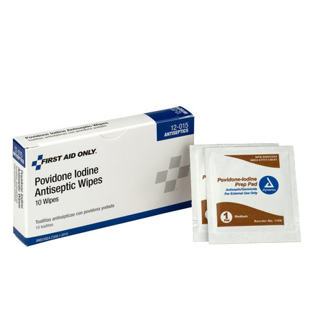 First Aid Only Povidone Iodine Antiseptic Wipes, Medium