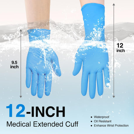 Esteem XP Extended Cuff Length Exam Glove, Nitrile, Blue