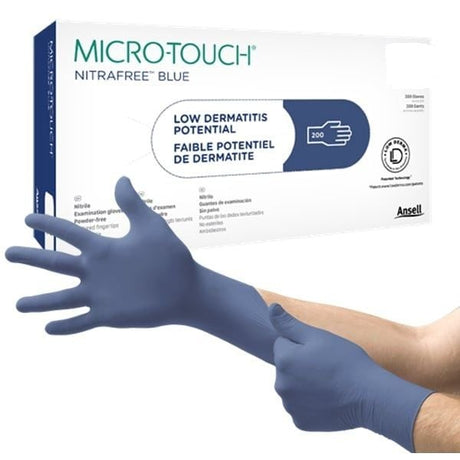 Ansell Micro-Touch NitraFree Nitrile Exam Gloves, Powder-Free