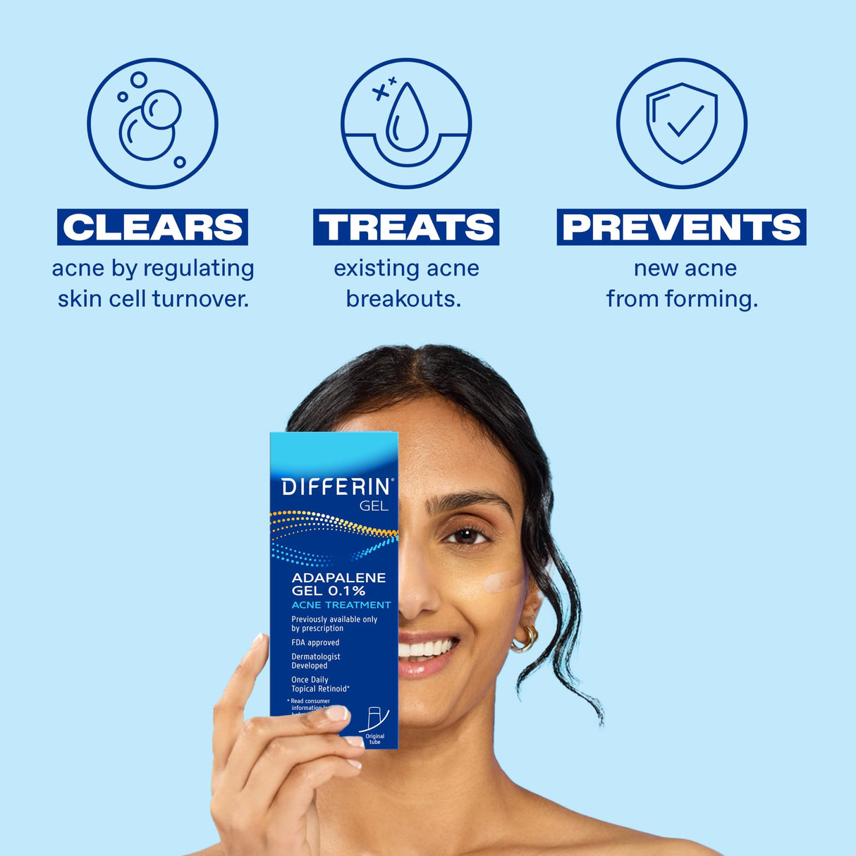 Differin Adapalene Gel 0.1% Acne Treatment