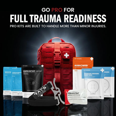 My Medic MYFAK Pro First Aid Kit, Trauma & Medical Supplies for Survival, Red