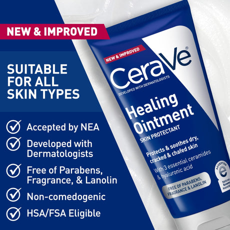 CeraVe Healing Ointment Skin Protectant, Unscented, 3 oz
