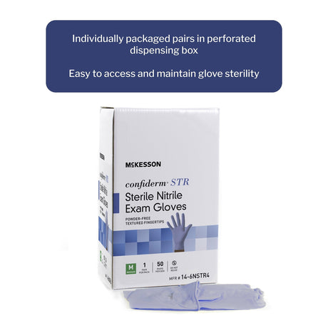 McKesson Confiderm STR Sterile Nitrile Exam Gloves, Powder-Free