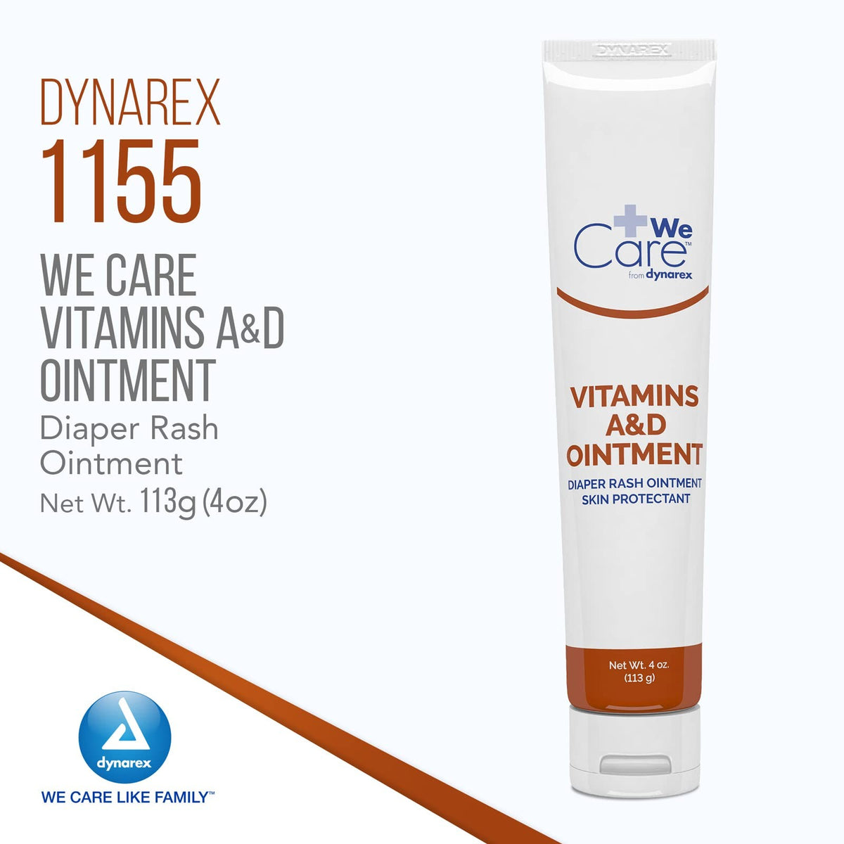 Dynarex We Care Vitamins A&D Ointment, Scented, 4 oz Tube