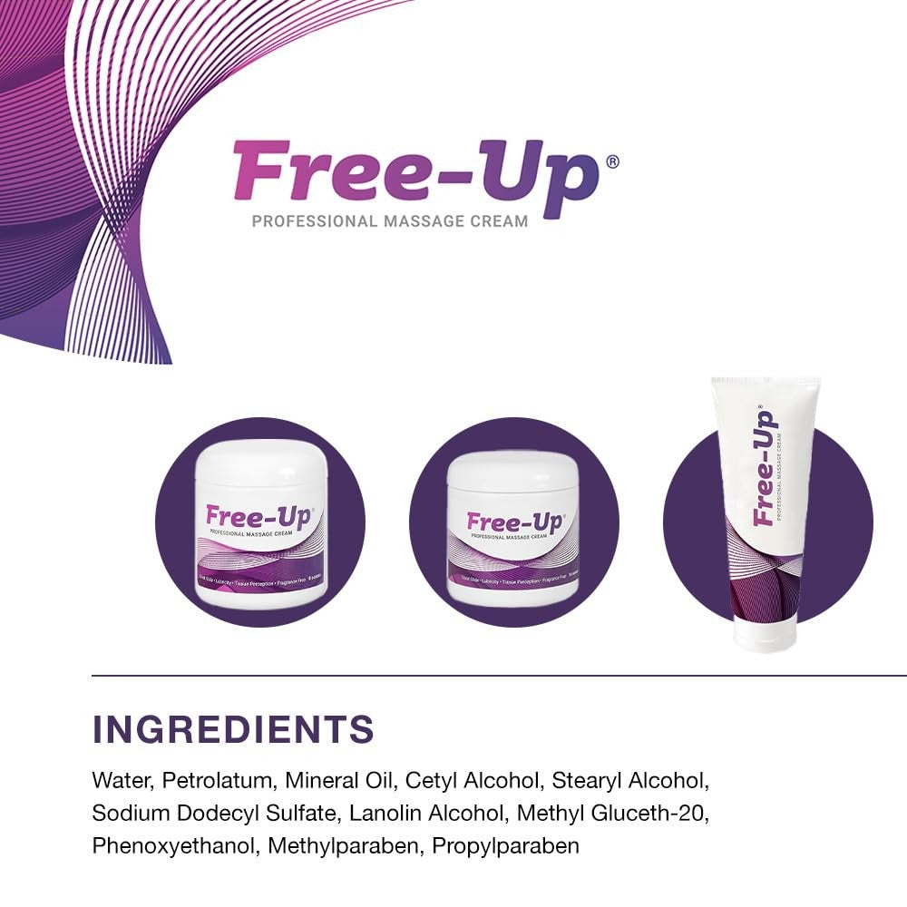 Free-Up Professional Massage Cream, Fragrance Free, 8 oz