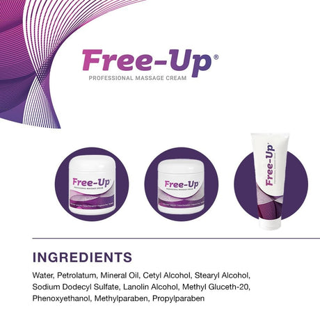 Free-Up Professional Massage Cream, Fragrance Free, 8 oz