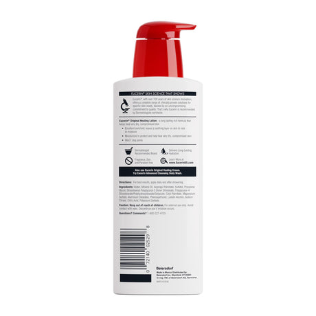 Eucerin Original Healing Lotion, Unscented, 16 oz Pump Bottle